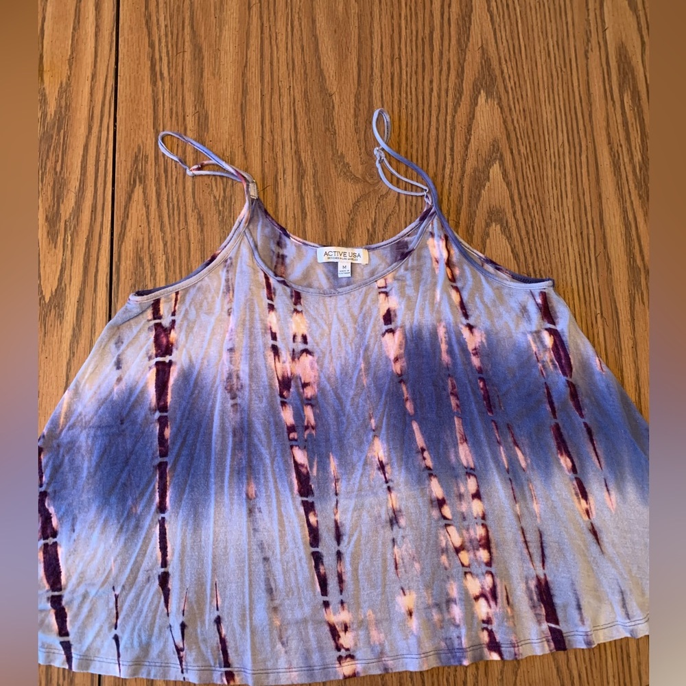 Tie dye crop top tank top Y2K festival top EDM concert country - Picture 4 of 5